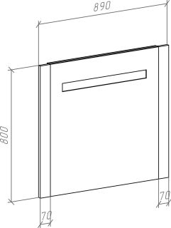 Зеркало с подсветкой Bellezza Берта 90см красный 00000007103